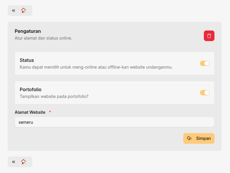 Settings Undangan